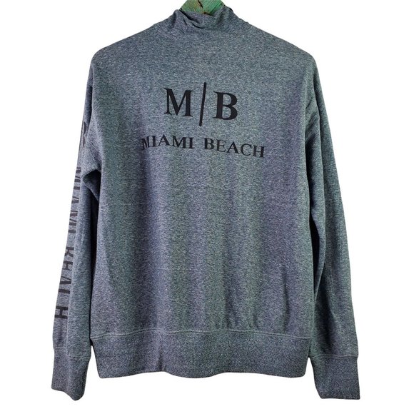 Surf Style Miami Beach Quarter Zip Mock Neck Pullover Sz S - Picture 2 of 6